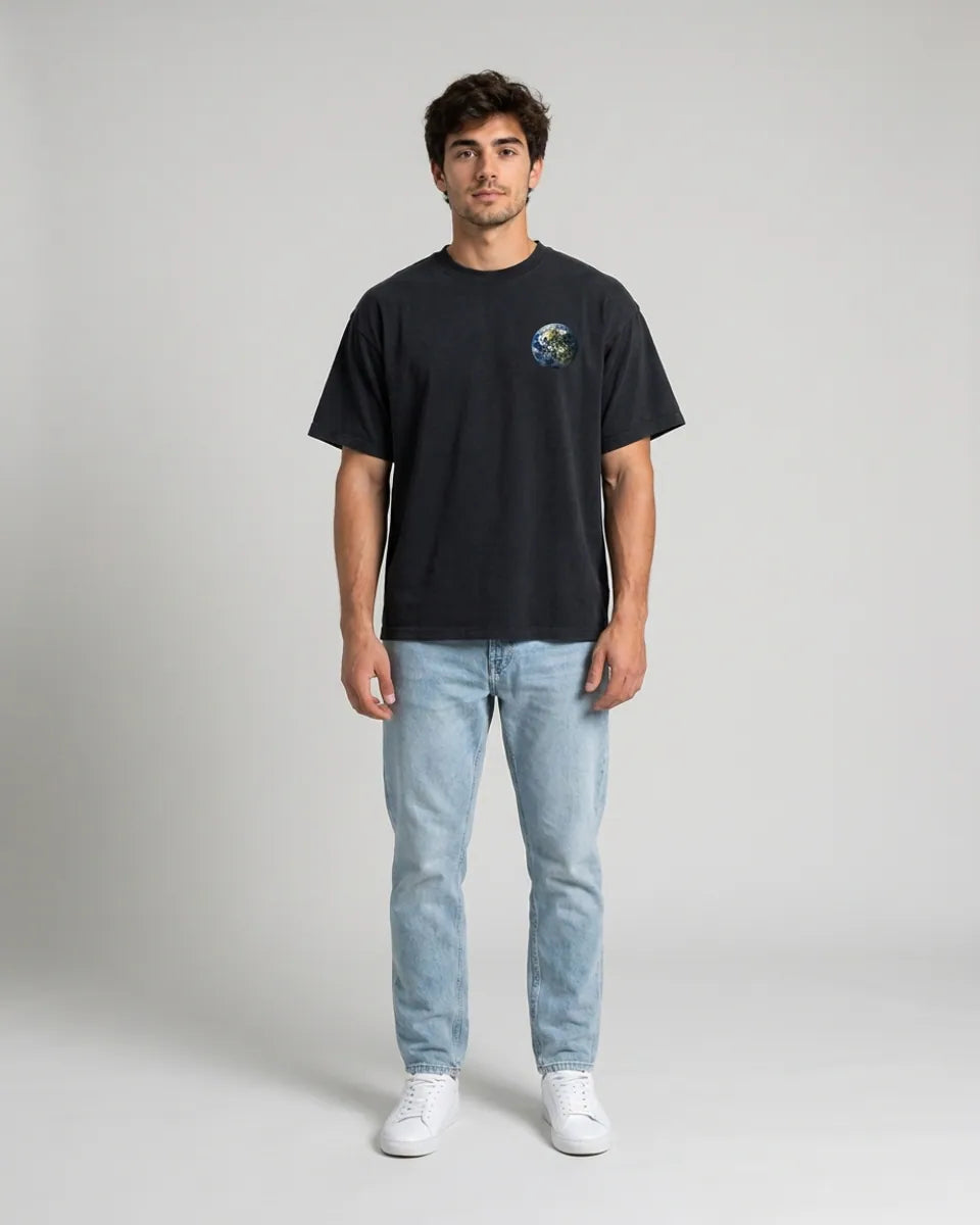 Model wearing the Spaceman Design 1 Tee
