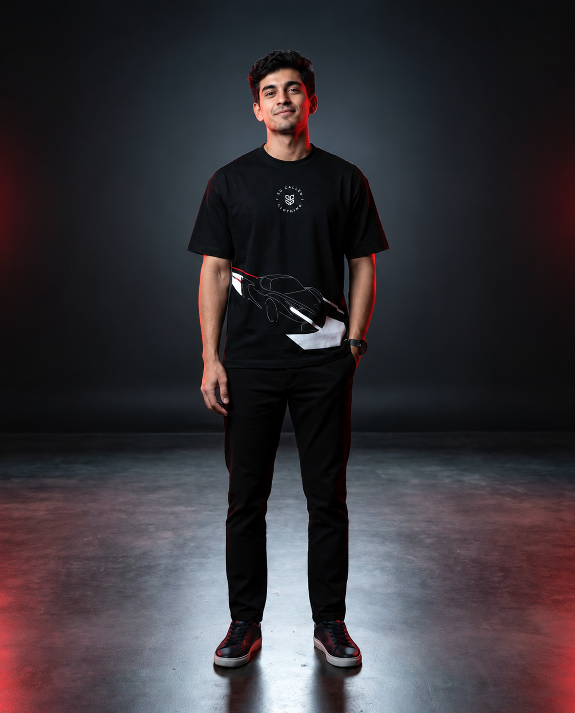 Color: Black | View: Front | SC Racer Tee