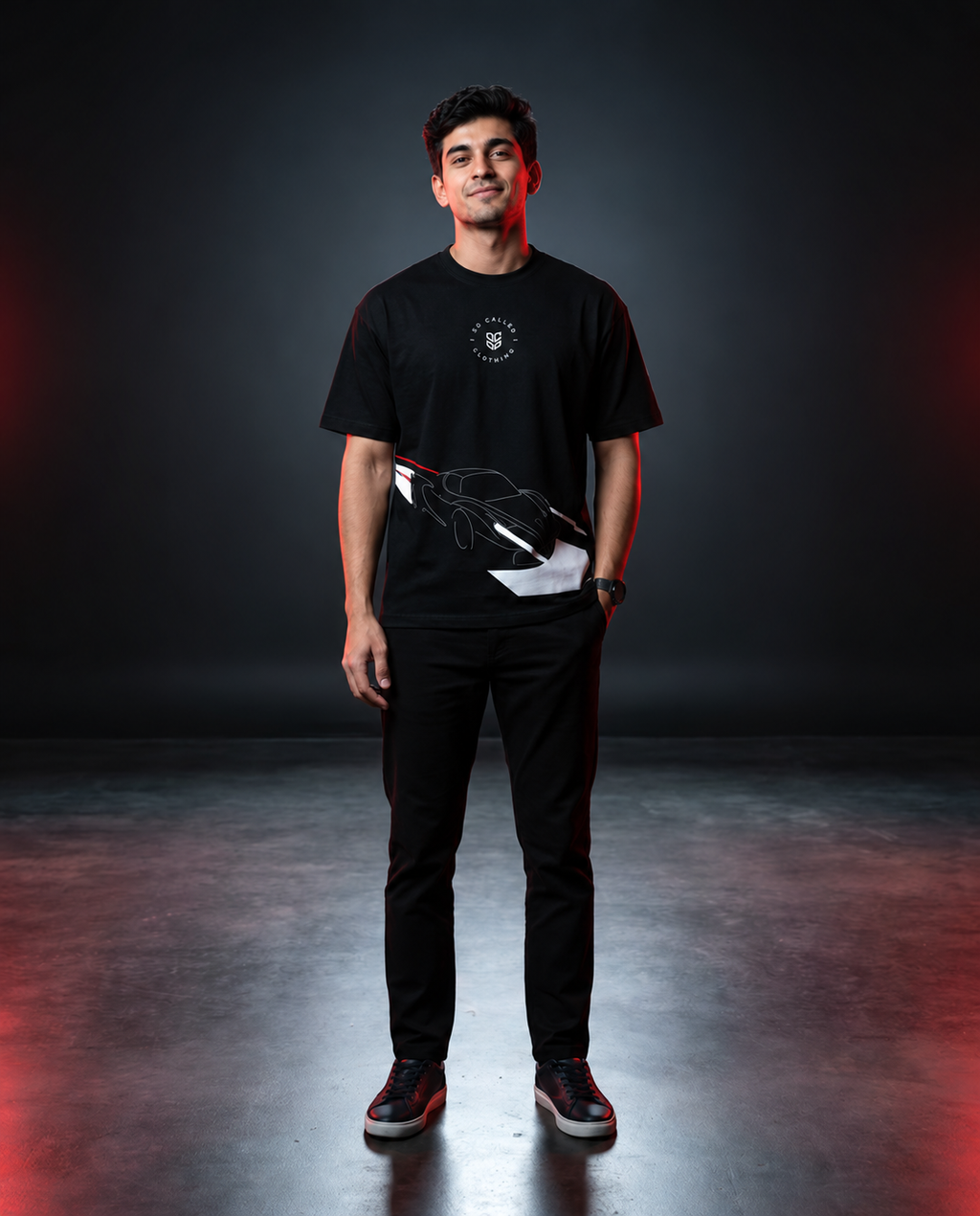 Color: Black | View: Front | SC Racer Tee