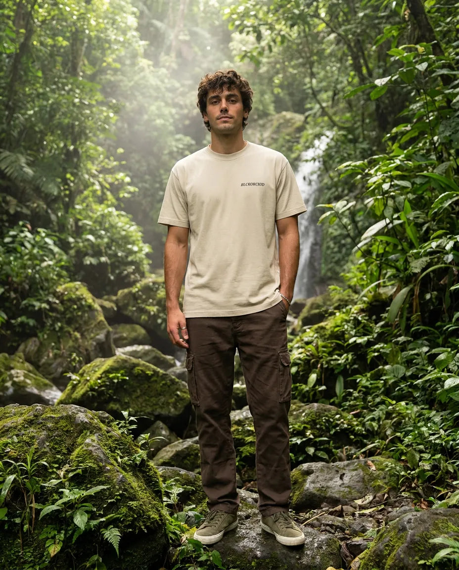 Color: Beige | View: Front | Tiger River Tee