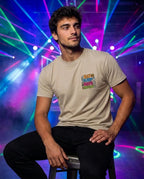 Color: Beige | View: Model | Eat Sleep Rave Repeat Tee