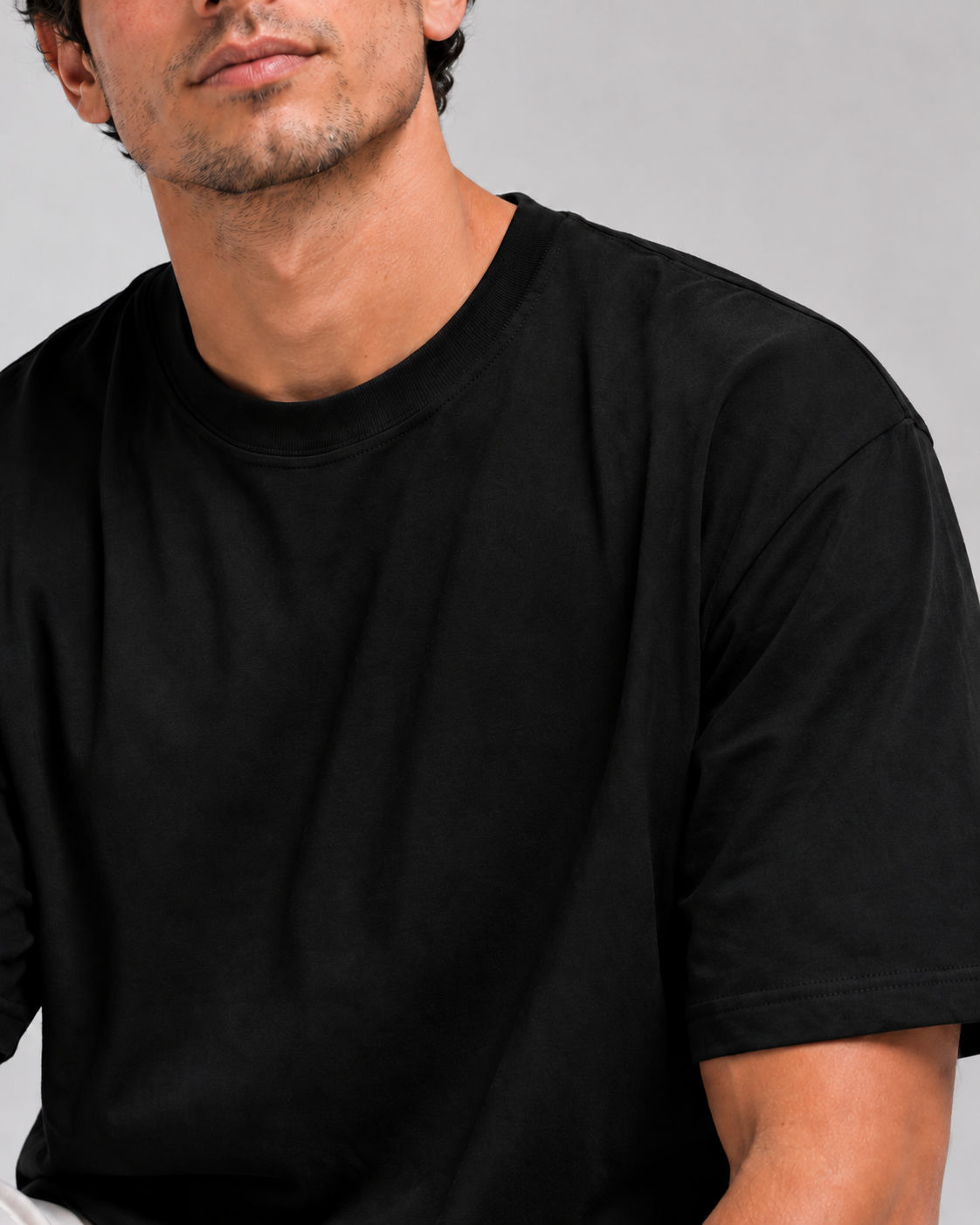 Color: Black | View: Detail | Plain Oversized Tee