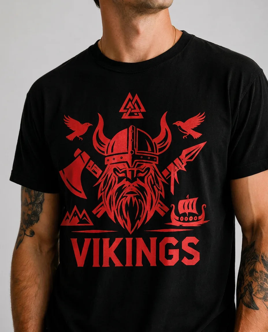 Color: Black | View: Detail | Vikings Tee