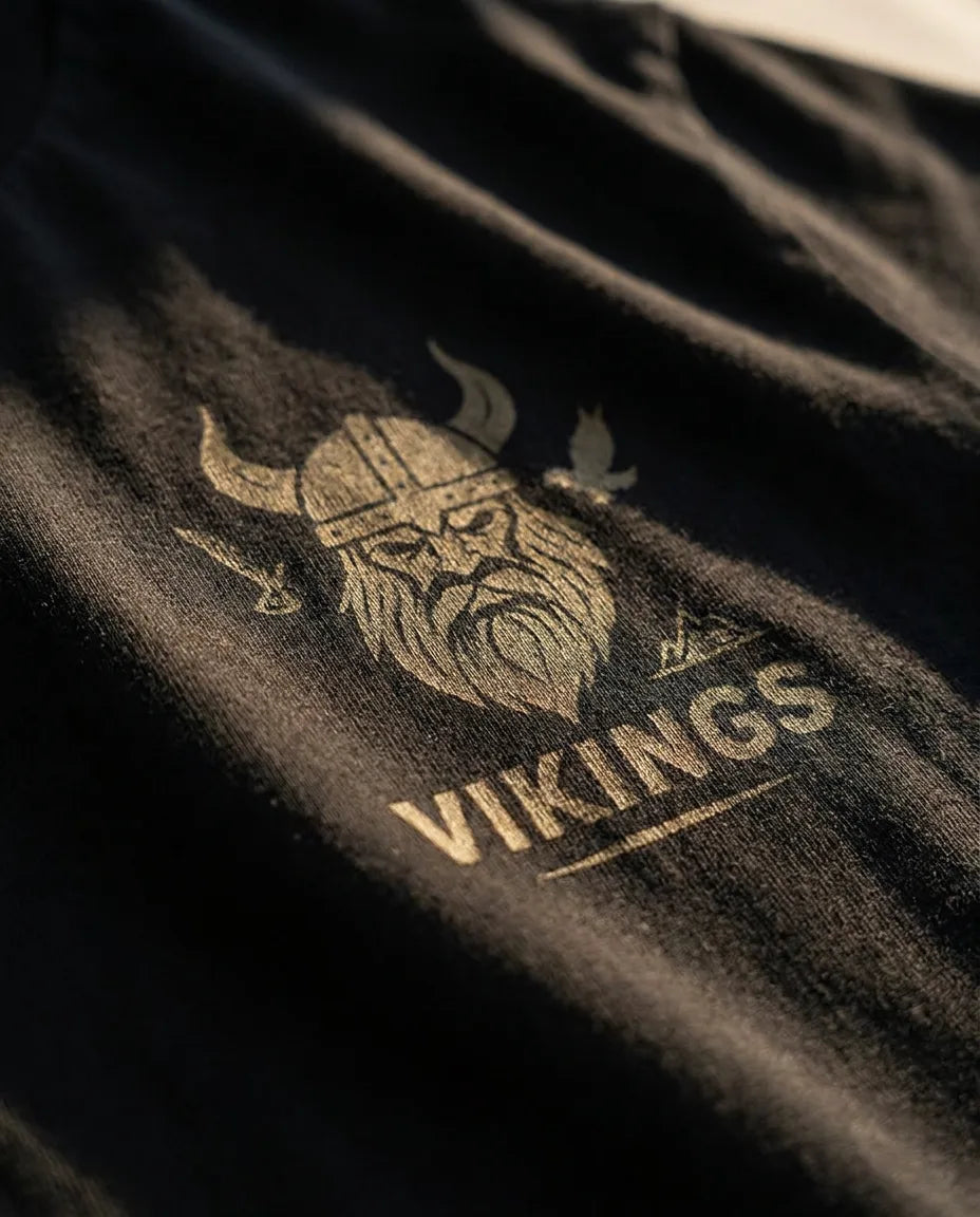 Color: Black | View: Detail | Vikings Chest Logo Tee