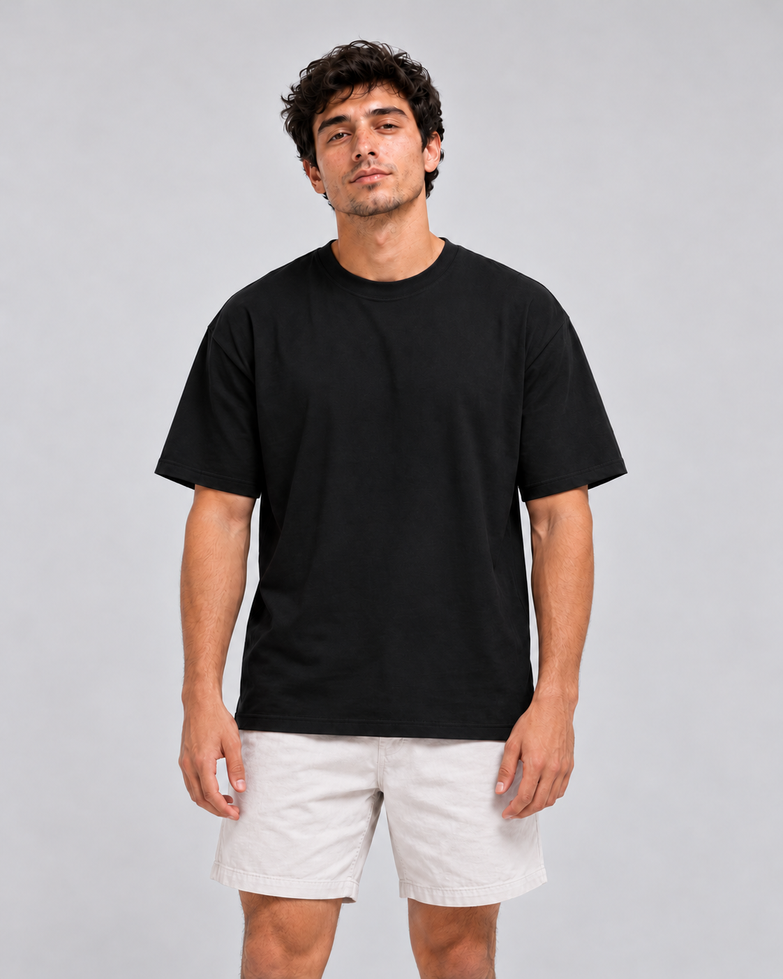 Color: Black | View: Front | Plain Oversized Tee
