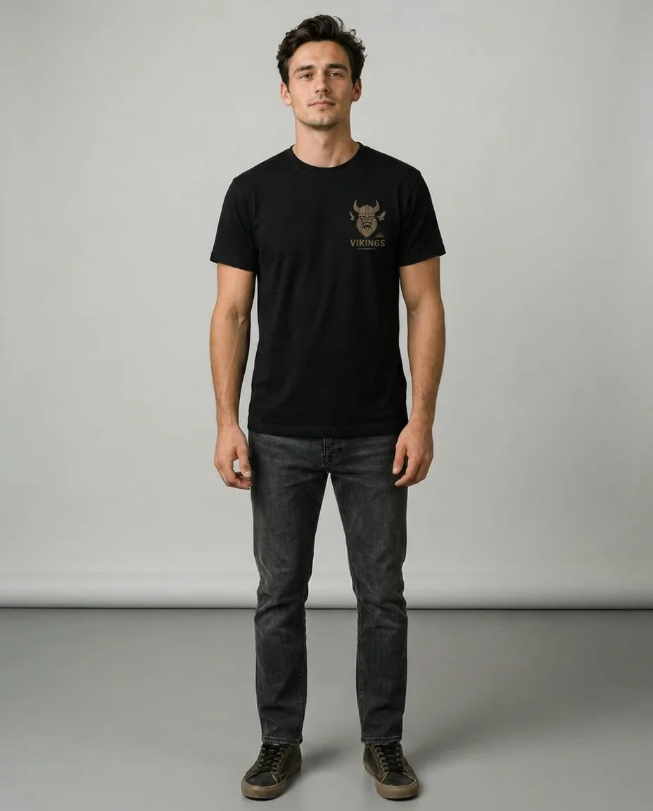Color: Black | View: Front | Vikings Chest Logo Tee