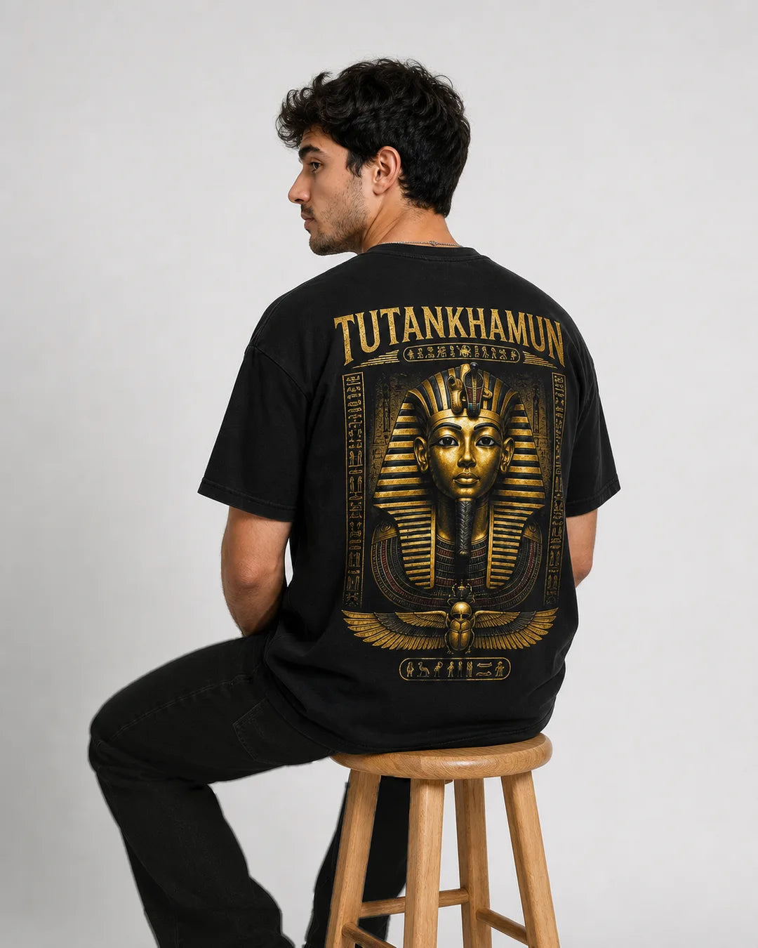 Color: Black | View: Model | Tutankhamun Tee