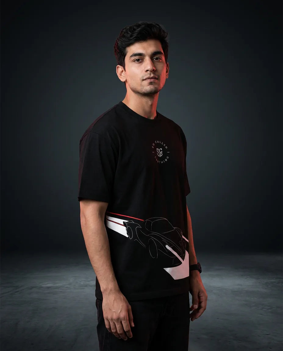 Color: Black | View: Side | SC Racer Tee