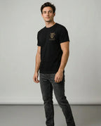 Color: Black | View: Side | Vikings Chest Logo Tee