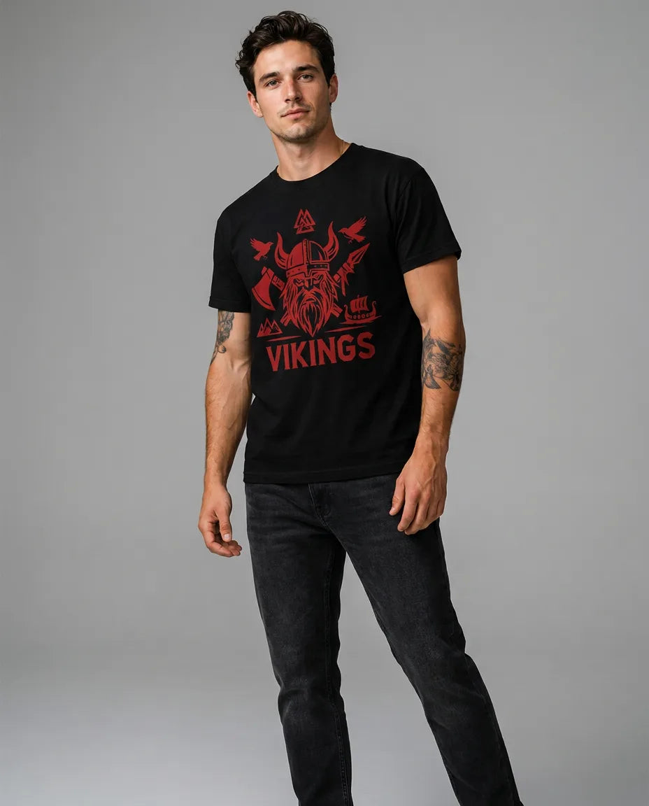 Color: Black | View: Side | Vikings Tee