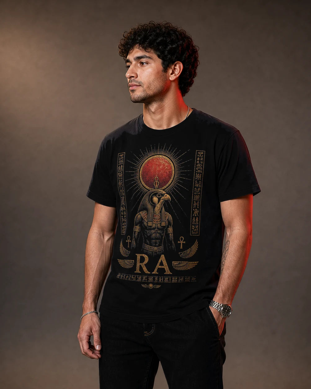 Color: Black | View: Side | Ra Tee