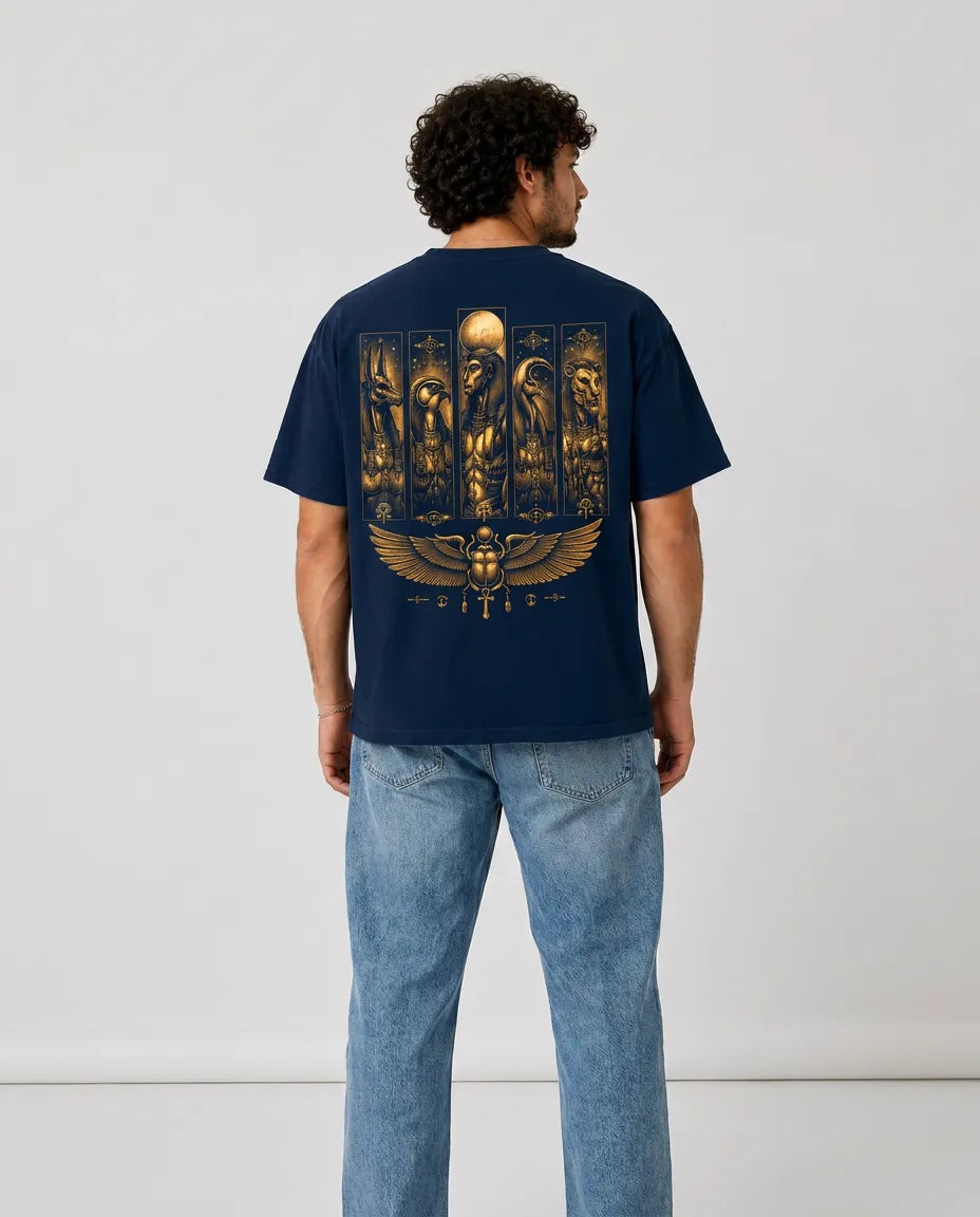 Color: Navy Blue | View: Back | Gods Tee