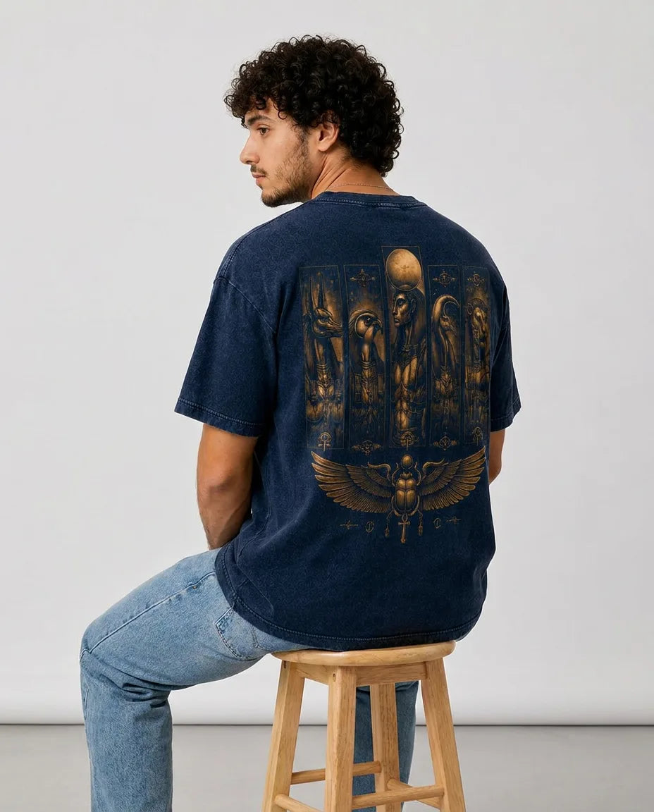 Color: Navy Blue | View: Model | Gods Tee