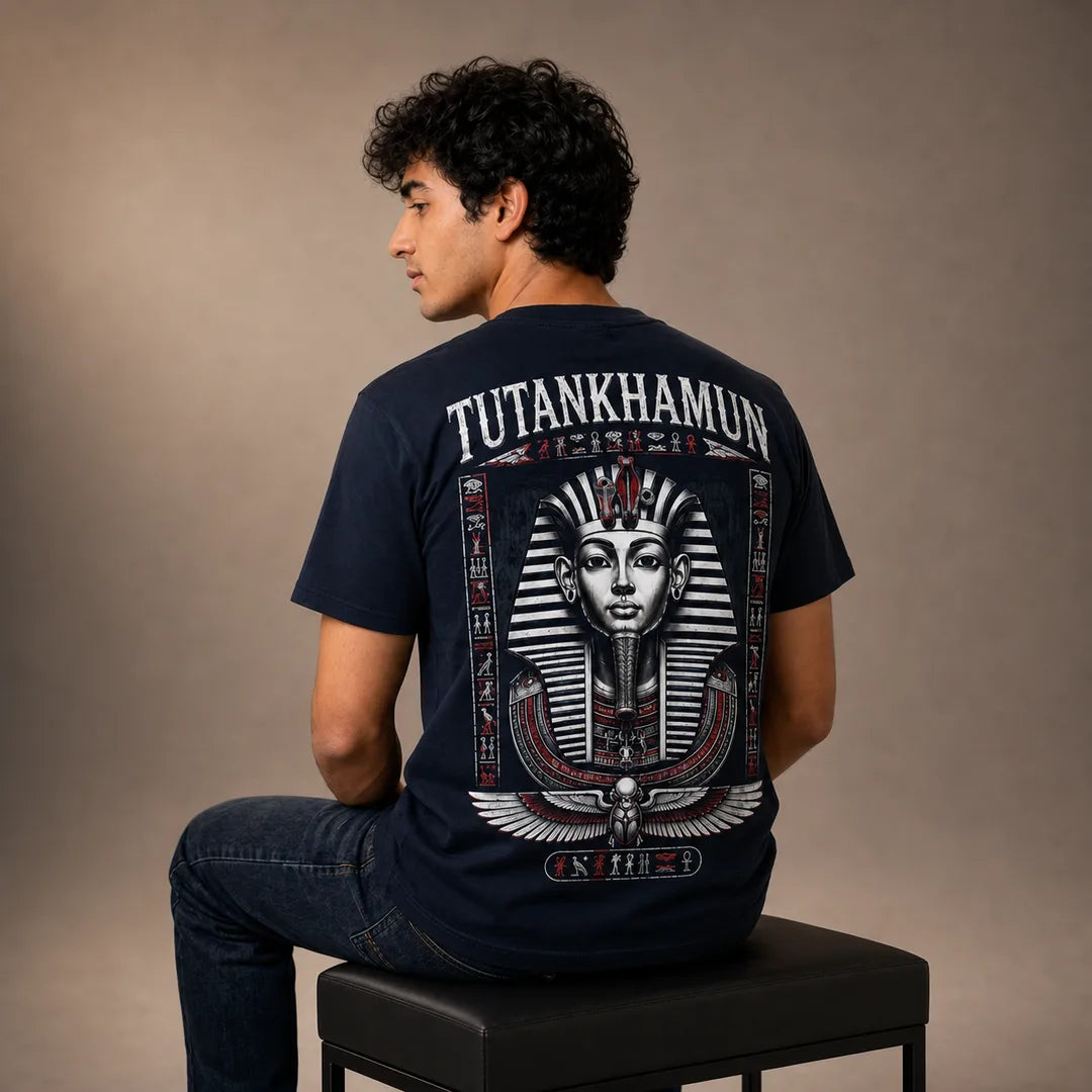 Color: Navy | View: Model | Tutankhamun Tee