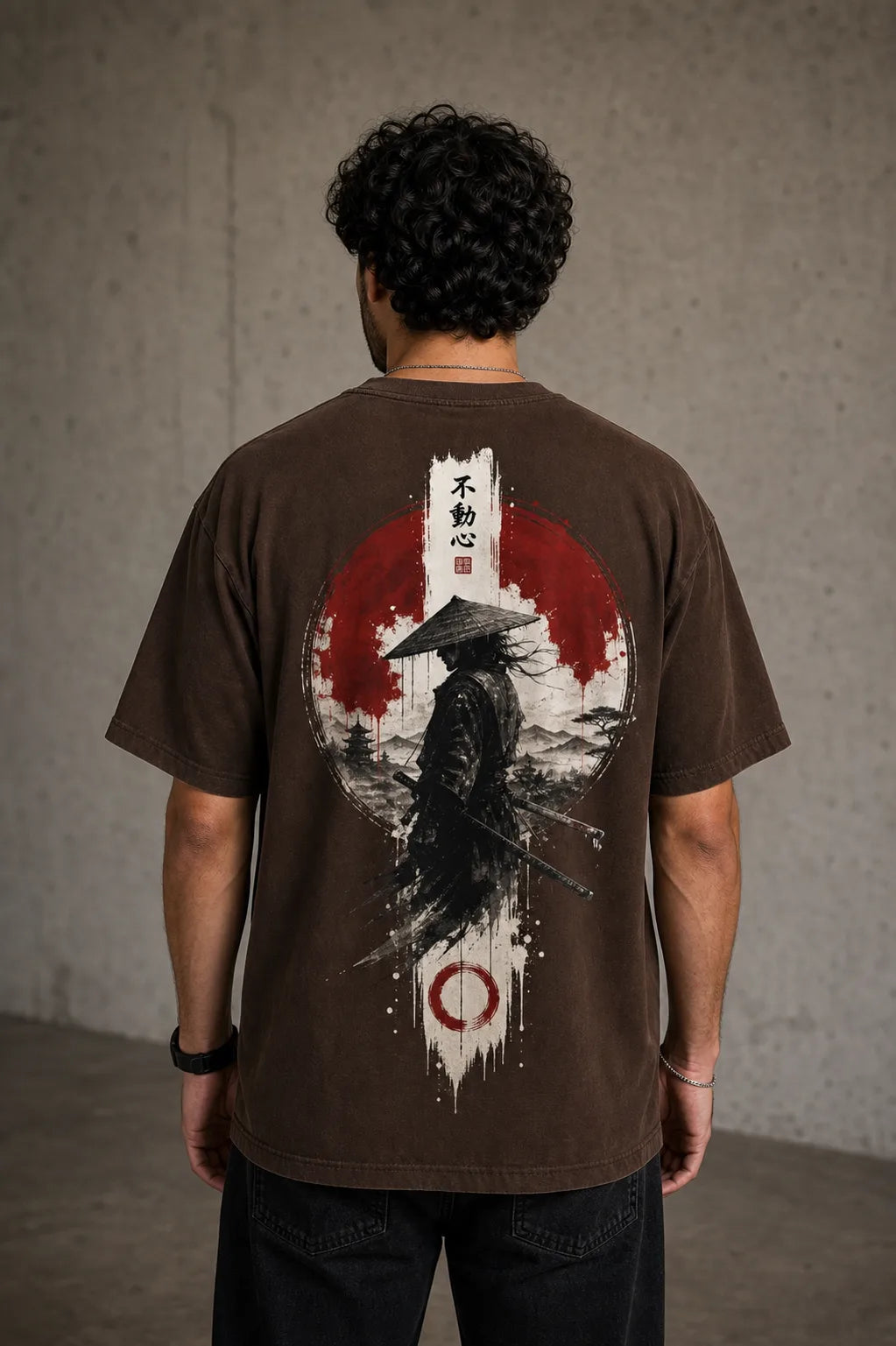 Color: Brown | View: Back | Samurai Design 1 Tee