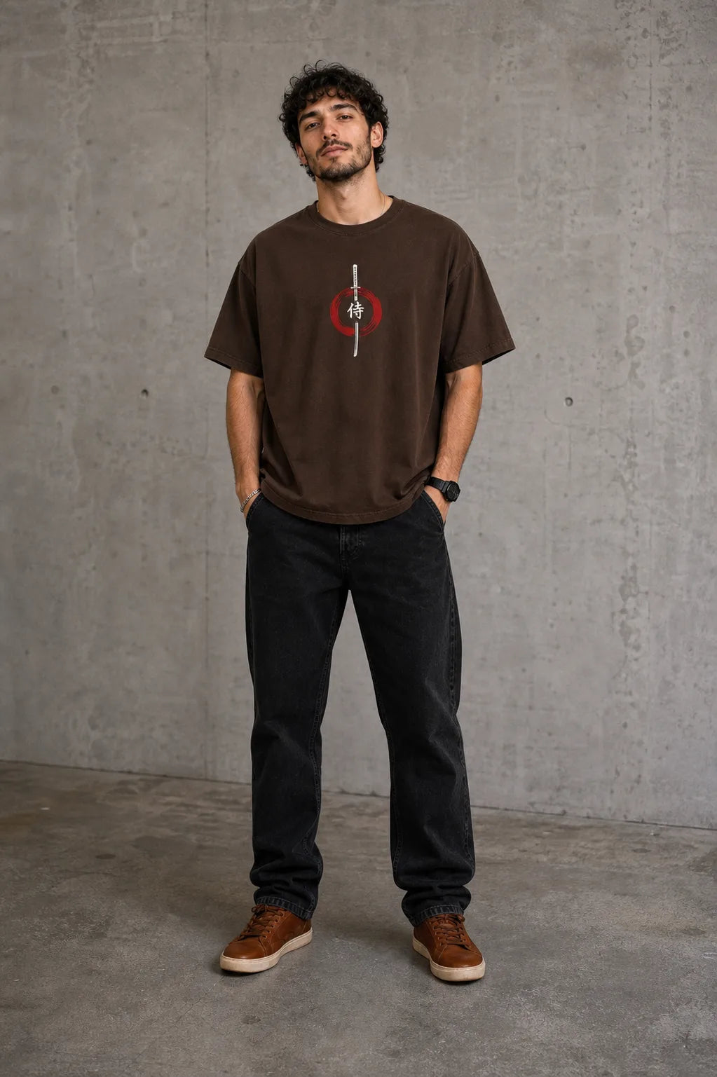 Color: Brown | View: Front | Samurai Design 1 Tee