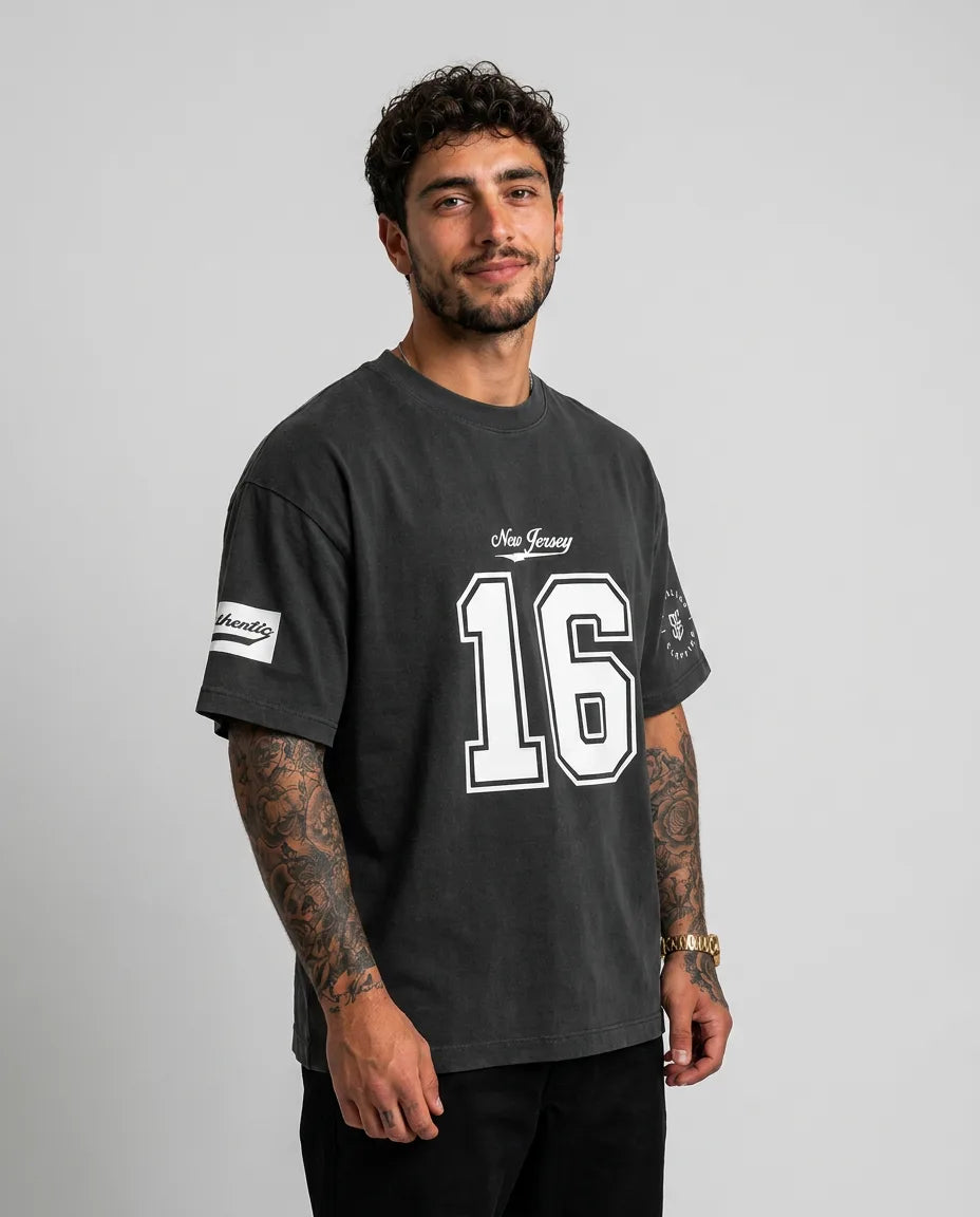 Color: Charcoal | View: Side | Nu Jersey Tee