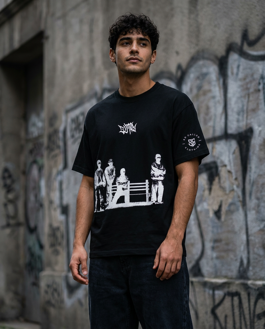 Color: Black | View: Full body | Dutty Red Tee