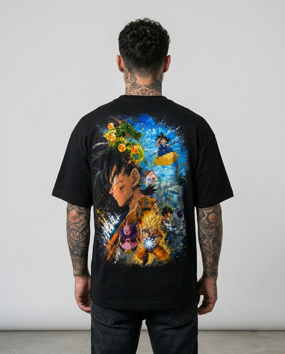 Color: Black | View: Back | Goku Kanji Tee