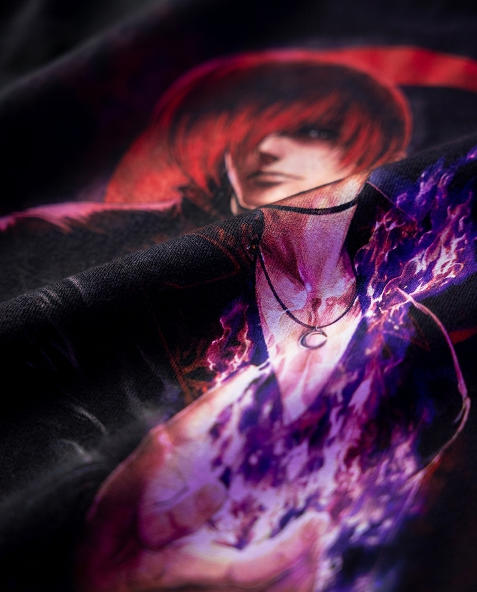 Color: Black | View: Detail | Iori Yagami Graphic Tee