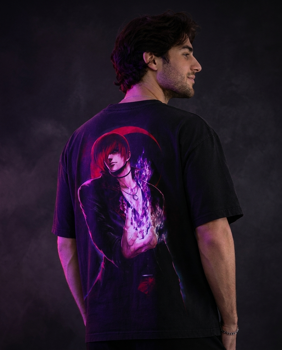 Color: Black | View: Back Fit | Iori Yagami Graphic Tee