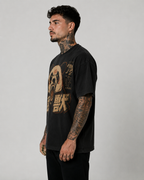 Panda graphic T-shirt in black, left side view