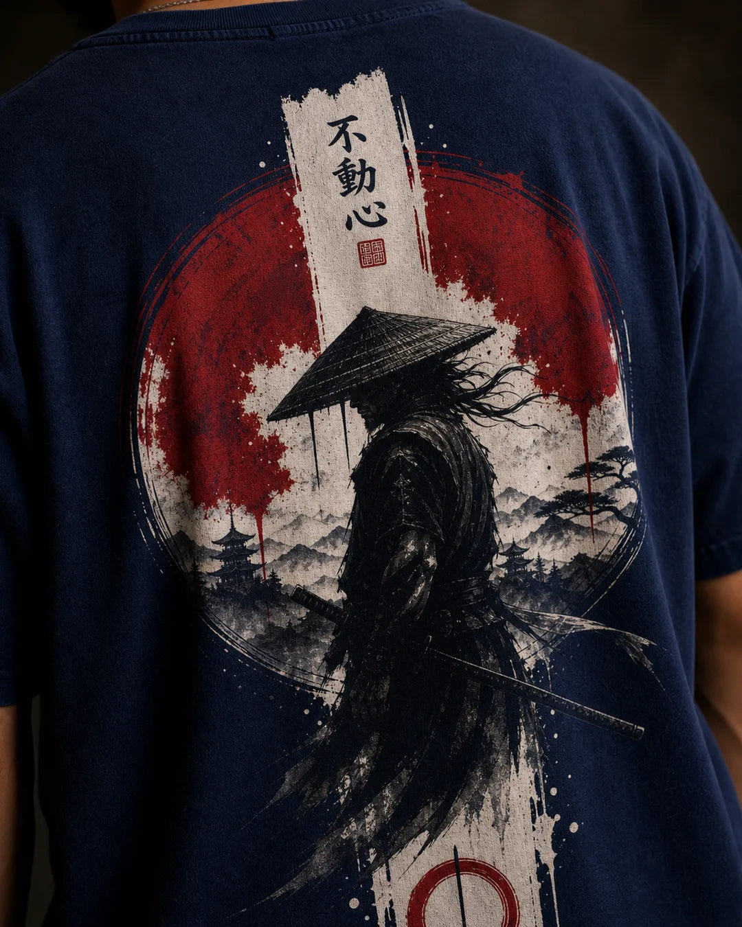 Color: Navy Blue | View: Detail | Samurai Design 1 Tee