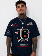 Color: Navy | View: Front | Fearless 16 Tee