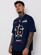 Color: Navy | View: Side | Fearless 16 Tee