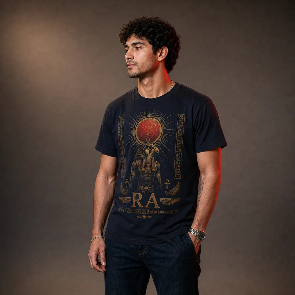 Color: Navy | View: Side | Ra Tee