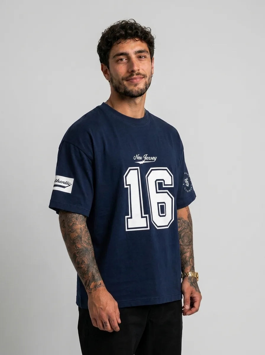 Color: Navy | View: Side | Nu Jersey Tee