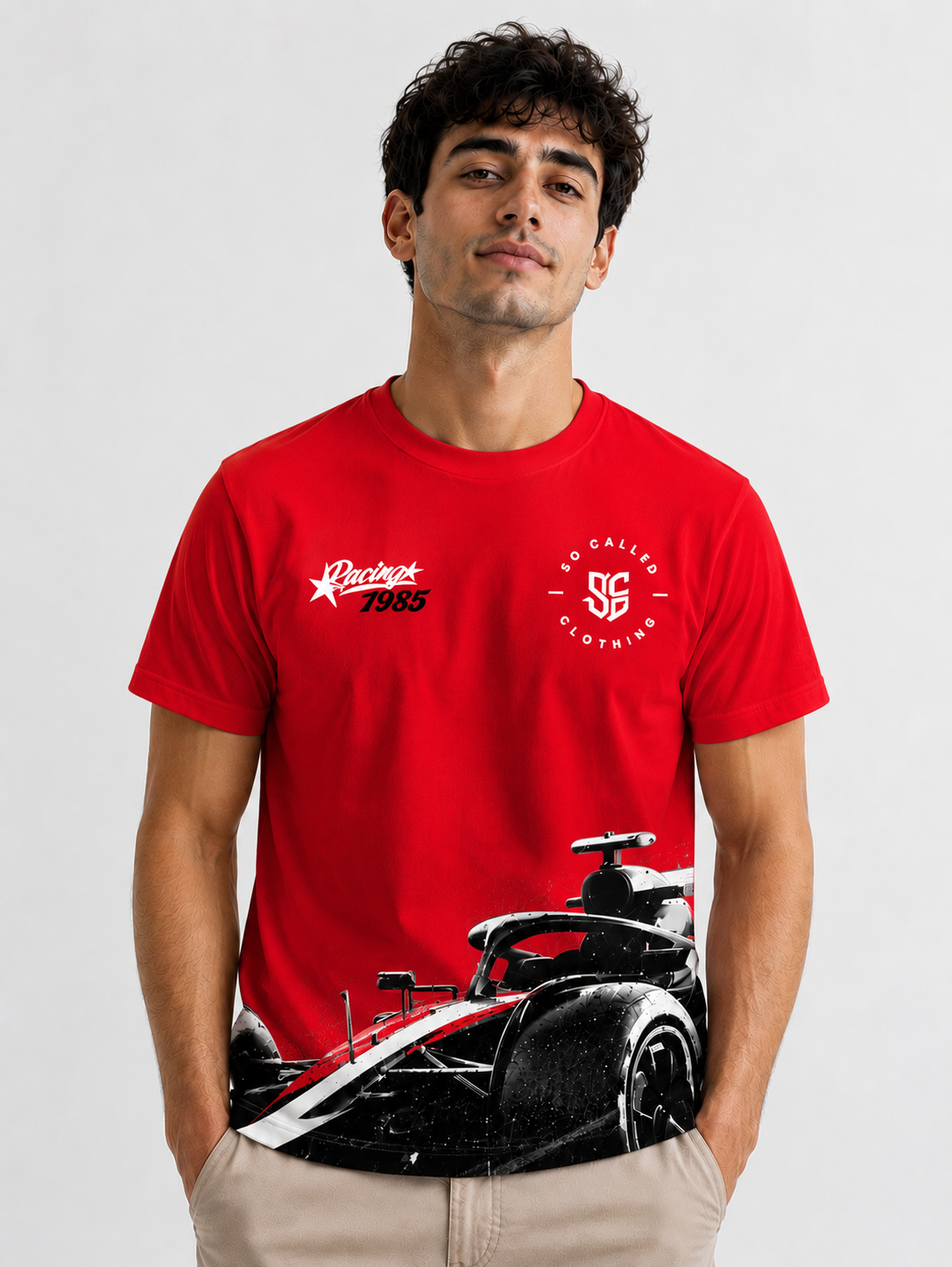 Color: Red | View: Front | Racing 1985 Tee