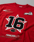 Color: Red | View: Detail | Fearless 16 Tee