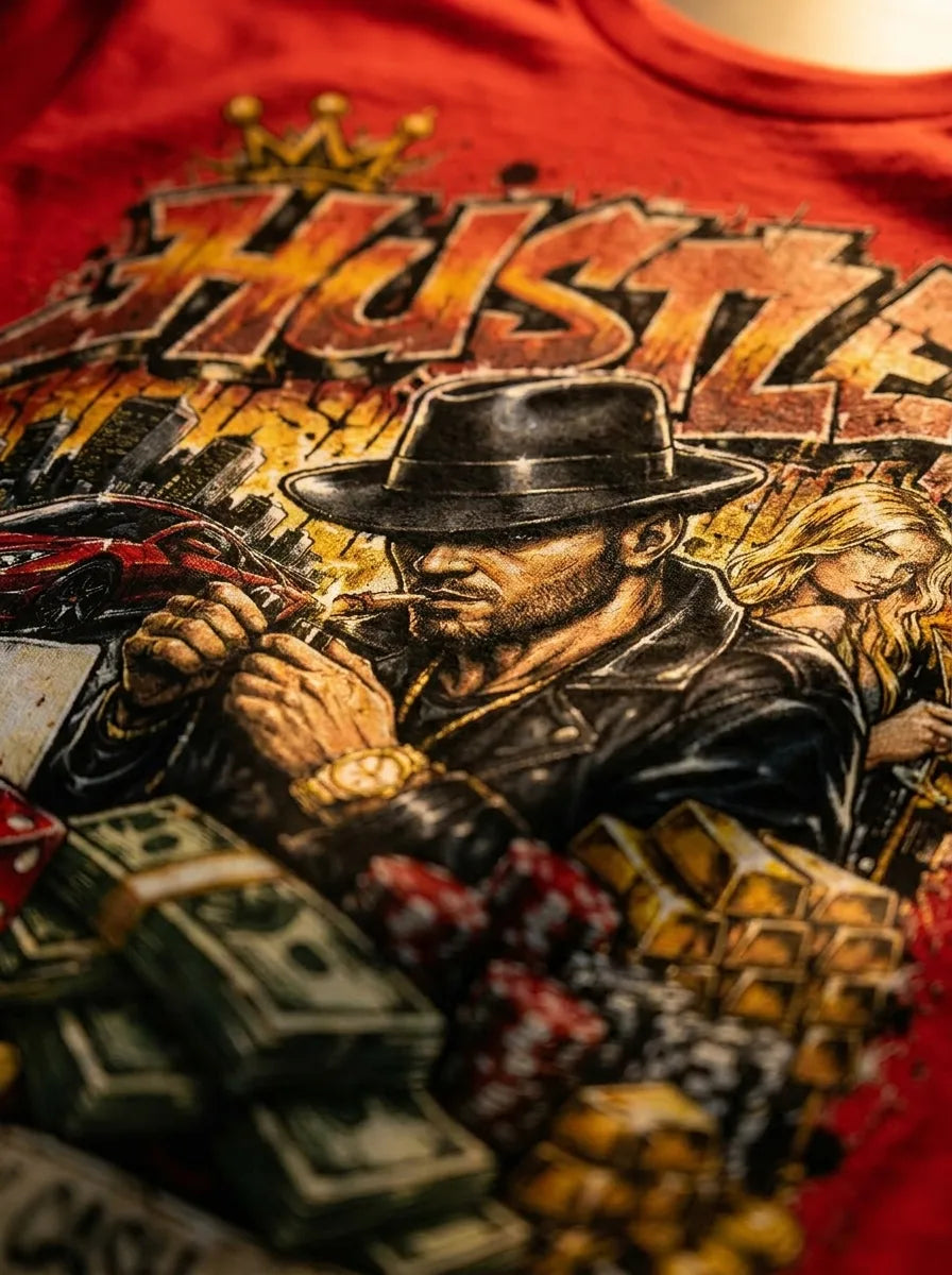 Color: Red | View: Detail | Hustler Tee