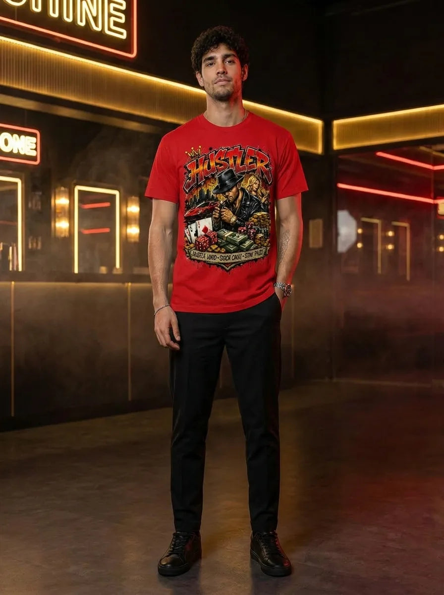 Color: Red | View: Front | Hustler Tee