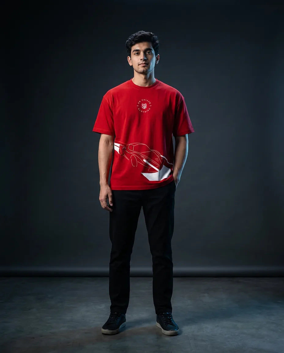 Color: Red | View: Front | SC Racer Tee