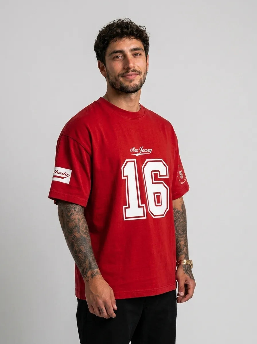 Color: Red | View: Side | Nu Jersey Tee