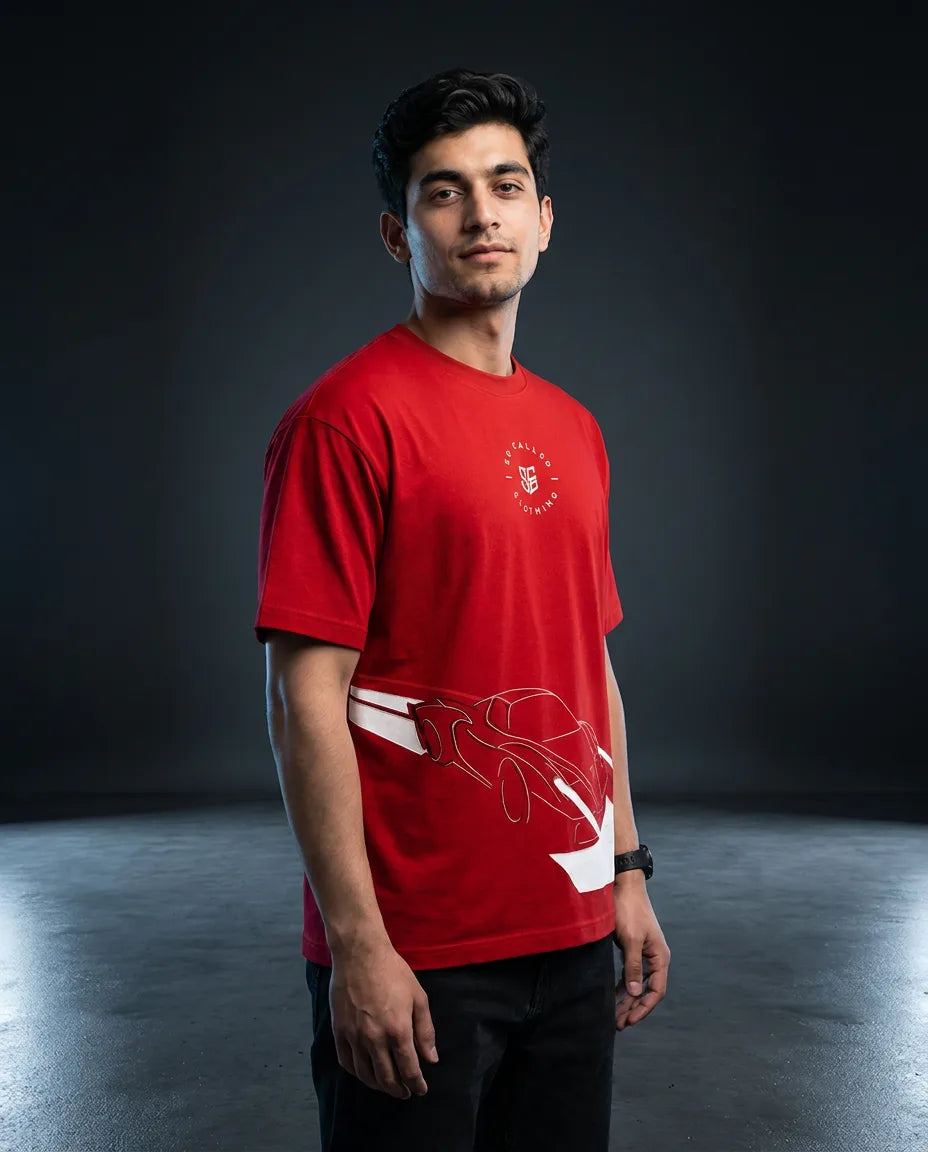 Color: Red | View: Side | SC Racer Tee