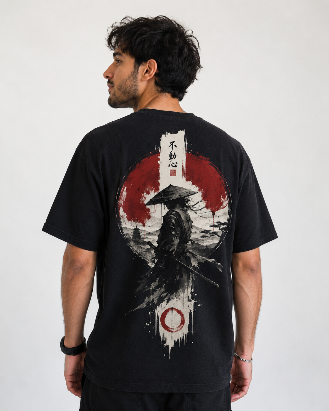 Color: Black | View: Back | Samurai Design 1 Tee