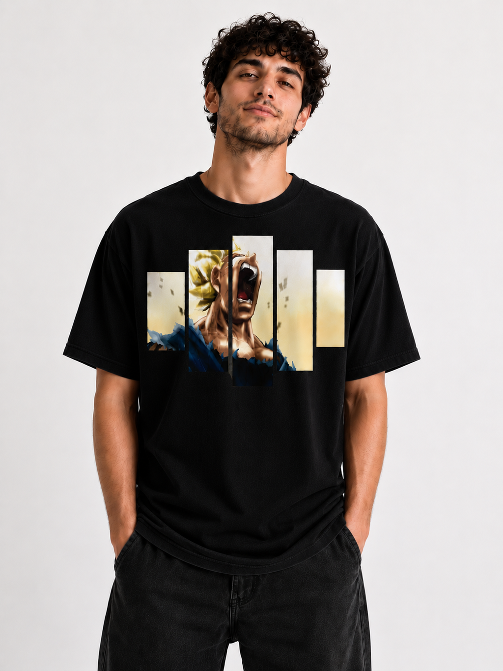 Color: Black | View: Front | Vegeta Graphic Tee