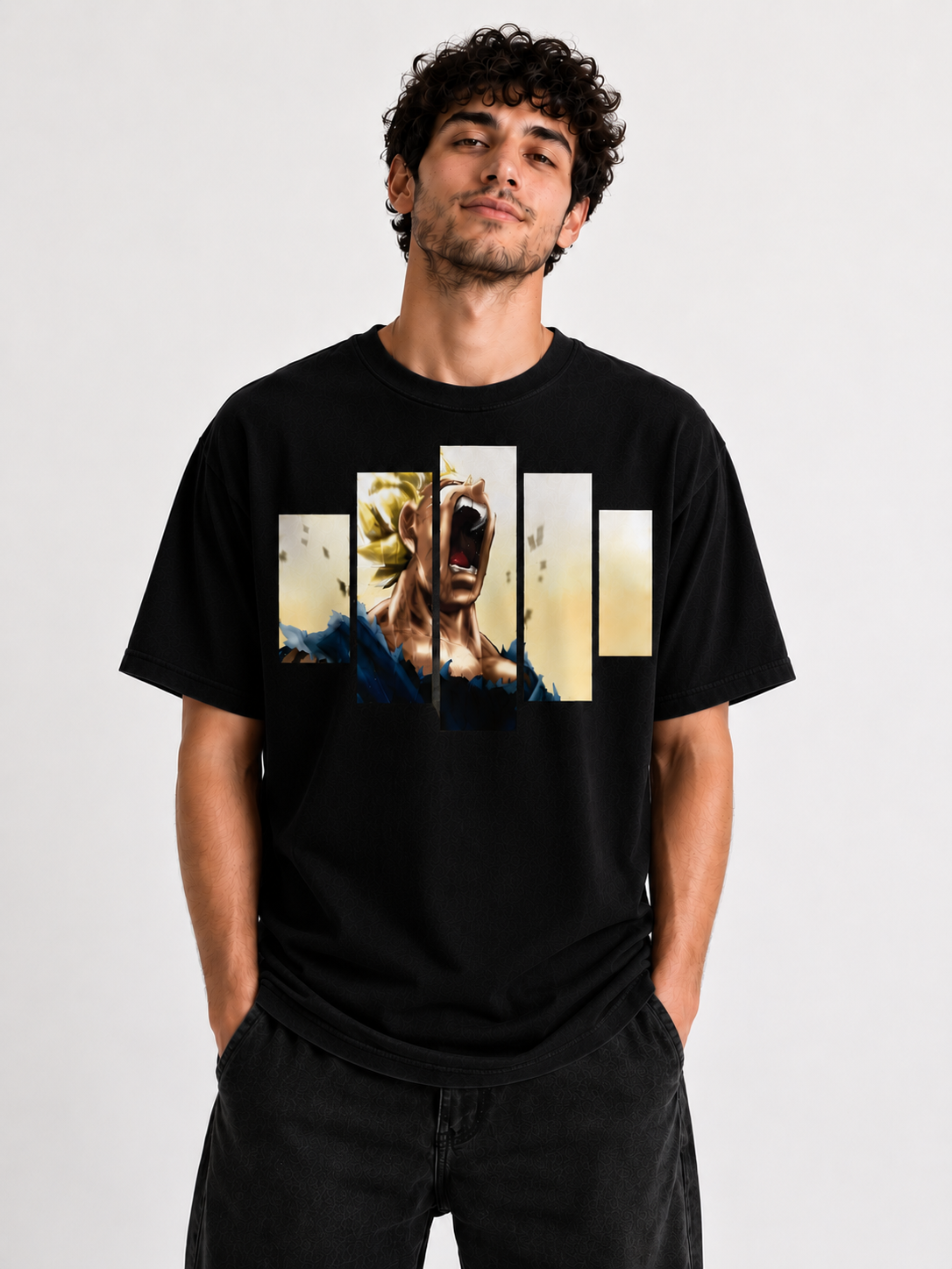 Color: Black | View: Front | Vegeta Graphic Tee