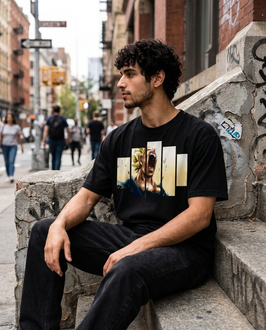 Color: Black | View: Back Fit | Vegeta Graphic Tee