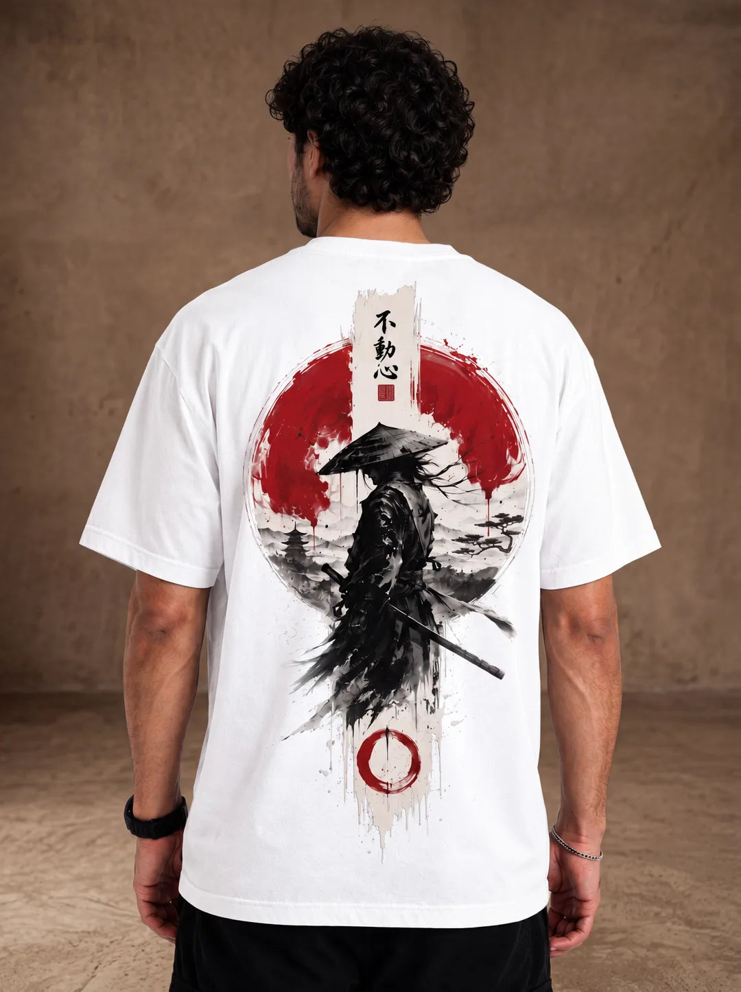 Color: White | View: Back | Samurai Design 1 Tee