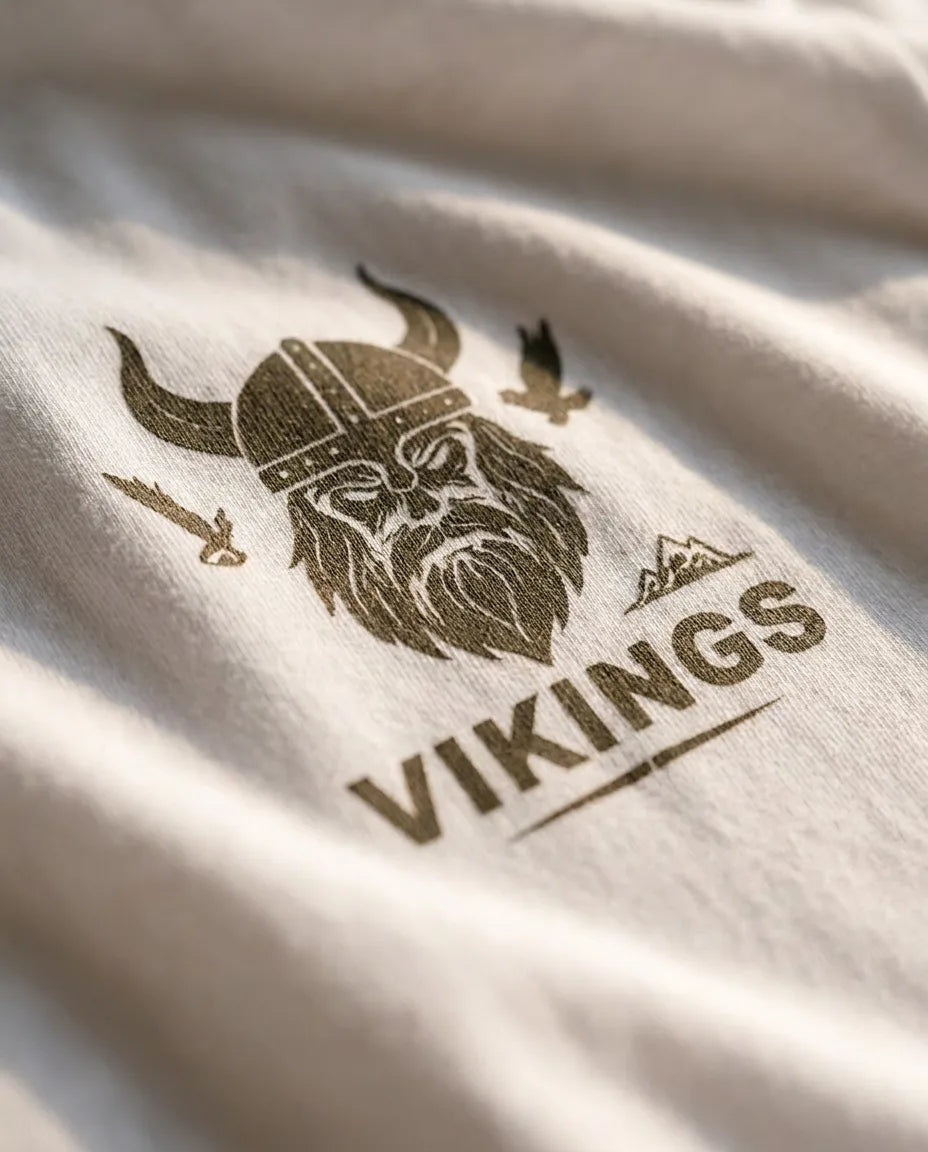 Color: White | View: Detail | Vikings Chest Logo Tee