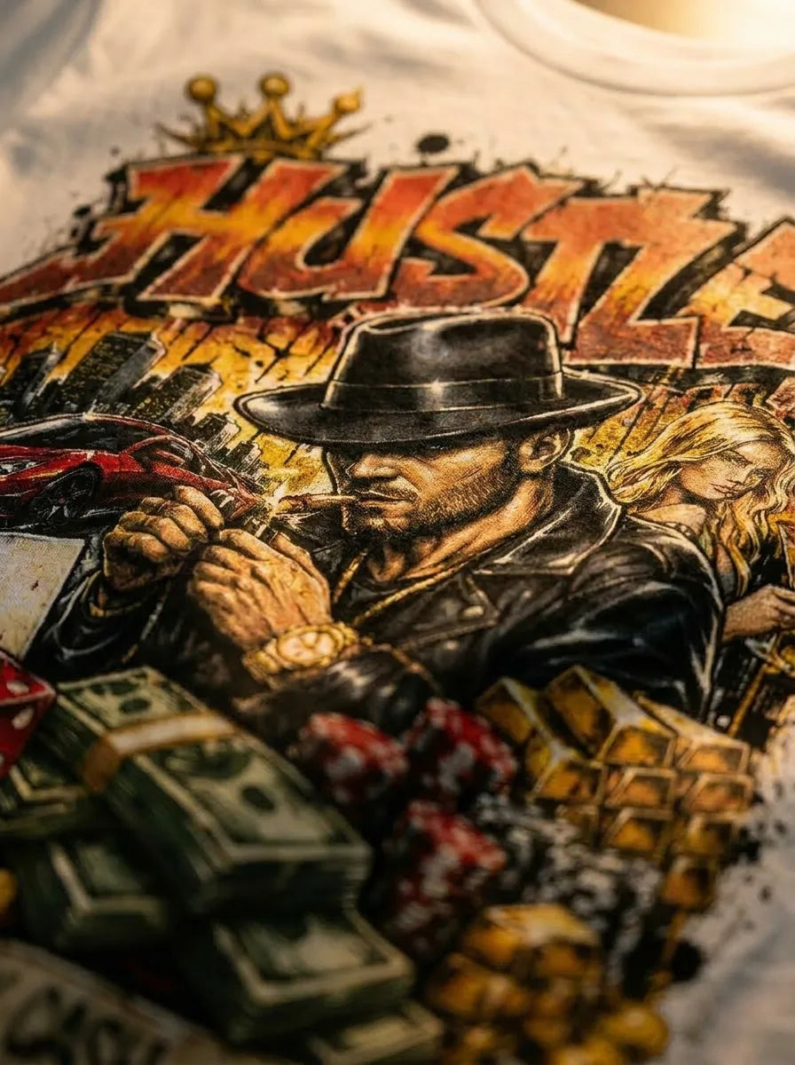 Color: White | View: Detail | Hustler Tee