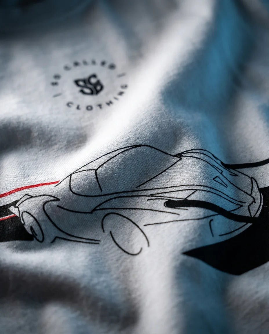 Color: White | View: Detail | SC Racer Tee