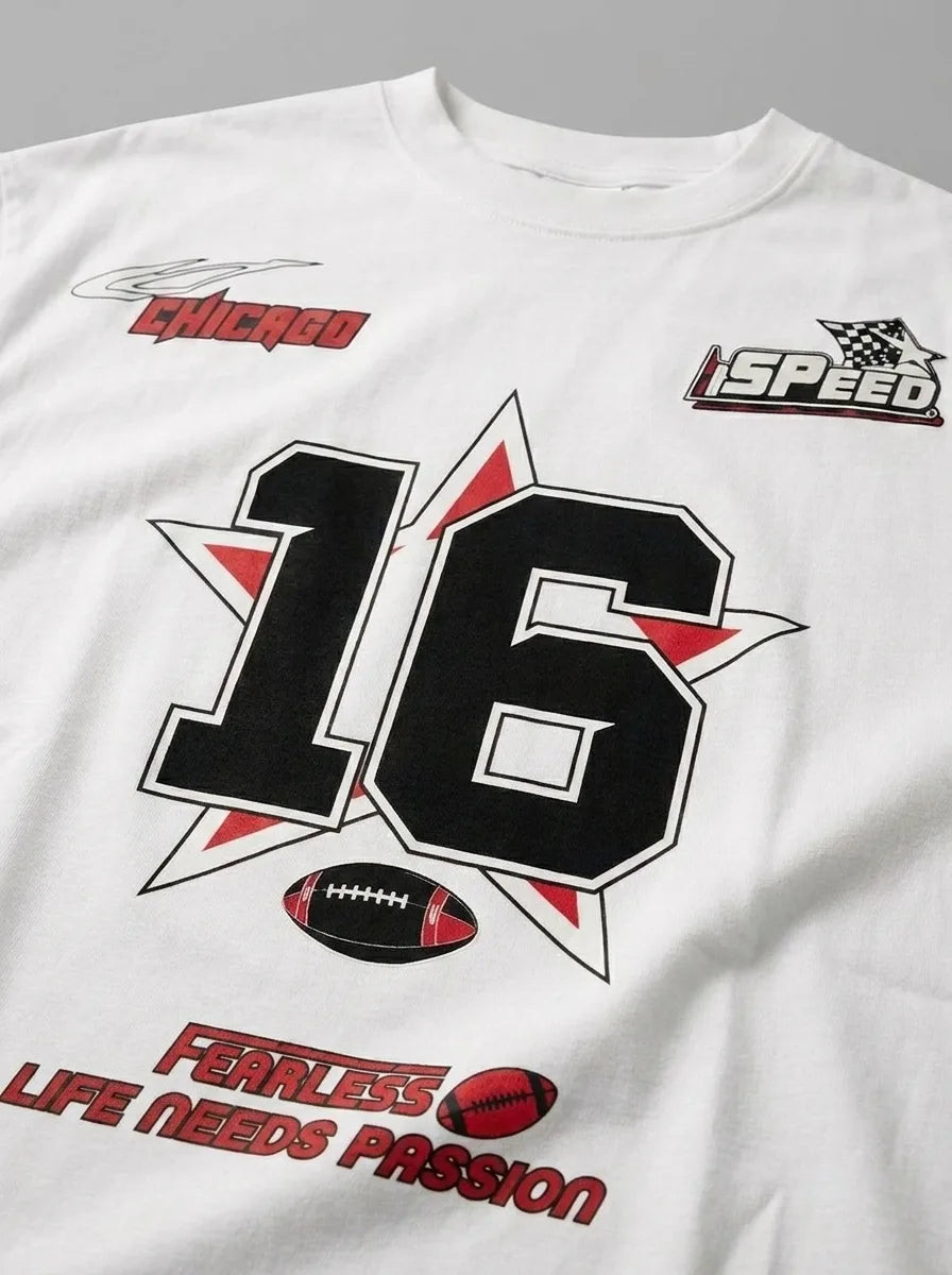 Color: White | View: Detail | Fearless 16 Tee