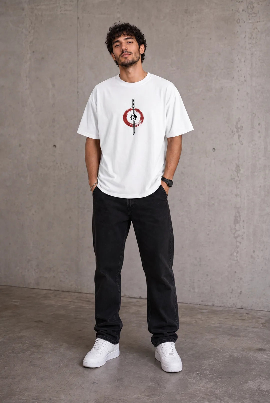 Color: White | View: Front | Samurai Design 1 Tee
