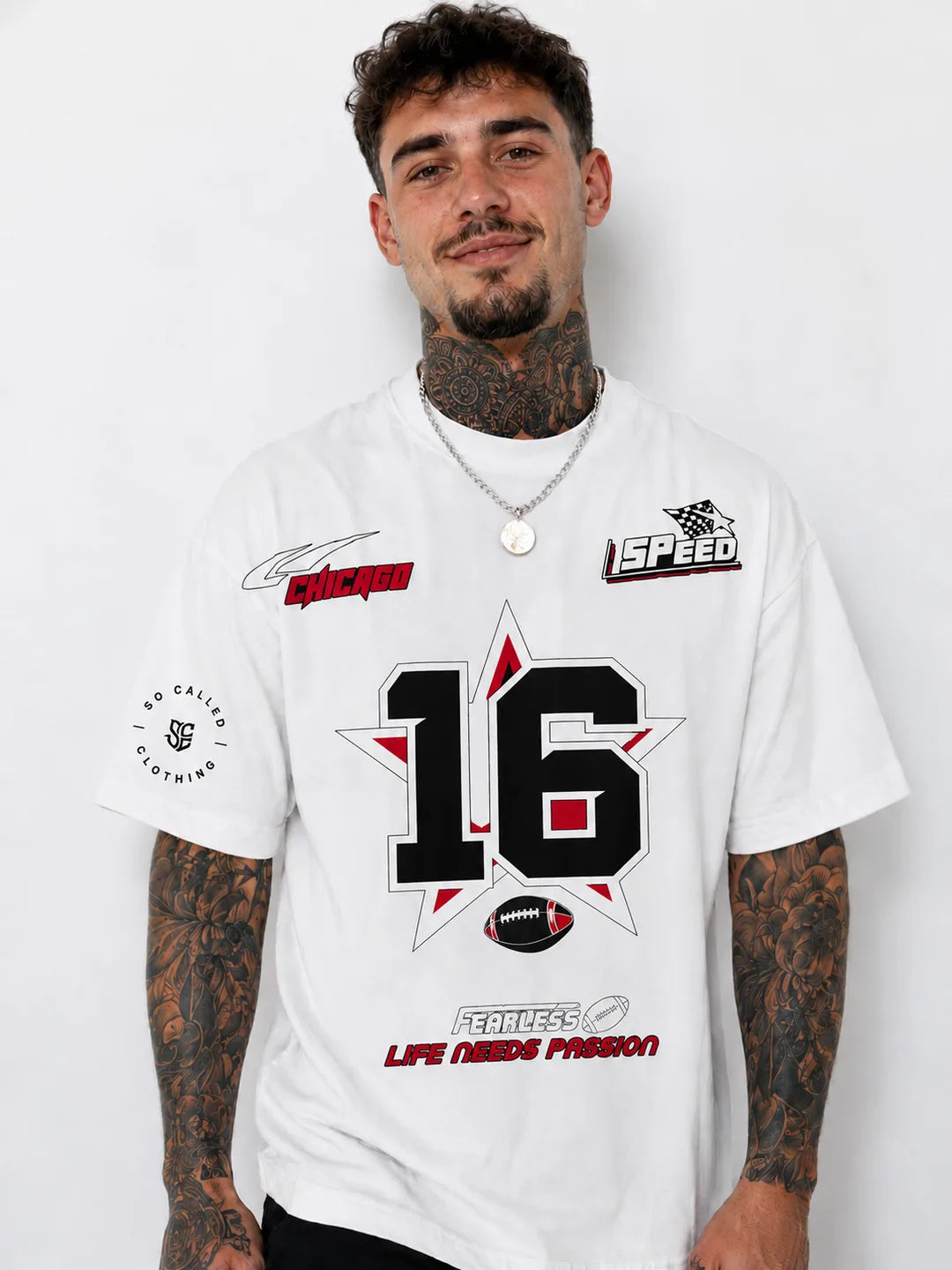 Color: White | View: Front | Fearless 16 Tee