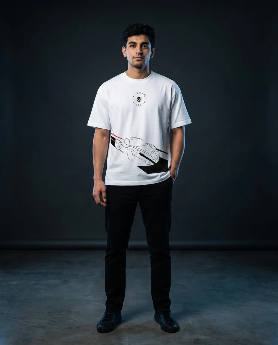 Color: White | View: Front | SC Racer Tee